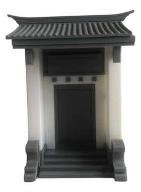 古建筑门头宅院大门围墙模型微缩景观景墙微物造景中式古风摆件