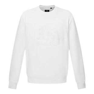 RARE威雅男装 前胸飞狮刺绣工艺款上衣 秋冬新款白色休闲圆领卫衣