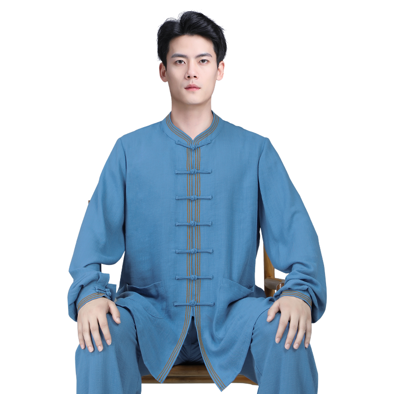 太极服男款新款高端武术服装秋冬季晨练加厚太极拳练功服男士套装