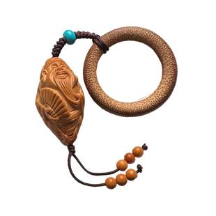 财神男士高端手把件橄榄核单籽吊坠精雕刻文玩手串项链钥匙扣挂件