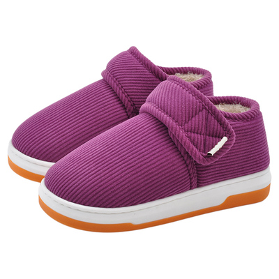 回力防滑老人棉鞋女式秋冬季室内家居防摔牛筋底老年人专用棉鞋男