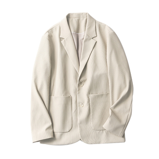 气度不凡 简奢高级感 春夏男士竖纹肌理垂顺有型弹力透气西服西装