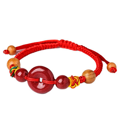 【宝妈首选】孩子朱砂平安扣手绳