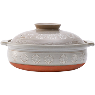 日本原装进口花三岛正品万古烧陶土锅砂锅耐高温炖煲仔饭家用燃气