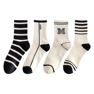 纯棉袜子女高帮防臭潮袜