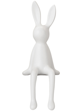 意式极简黑白兔玄关装饰摆件