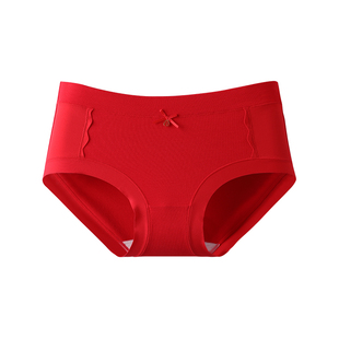 芬腾女士内裤大码中腰抗菌纯棉三角裤本命年2026马年红色结婚裤衩