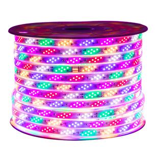 圆形跑马彩灯带360度发光led七彩流光霓虹户外防水氛围装饰软灯条