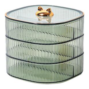 透明干果盘创意轻奢家用客厅茶几水果坚果收纳盒零食盘带盖糖果盒