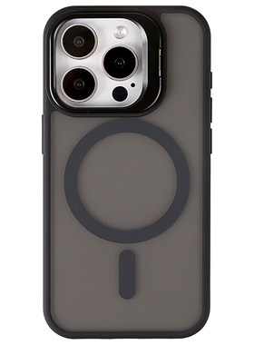 创意肤感镜头支架壳适用苹果15磨砂17magsafe磁吸iPhone14Promax手机壳16新款13防尘12防摔11高级5plus防指纹