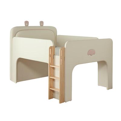 慕思简约现代半高儿童床硅胶皮实木小孩房单人省空间男孩女孩护栏