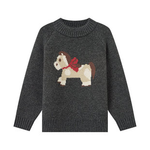 多多家男童毛衣针织衫春秋季装2026新款儿童中大童毛线衣内搭上衣