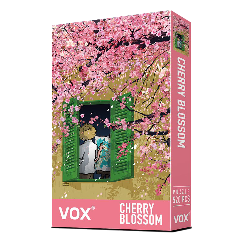 福思VOX拼图520片奇迹梵高成人减压治愈系高品质潮玩拼图窗后樱花
