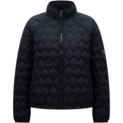 轻运动风菱格纹羽绒服夹克外套