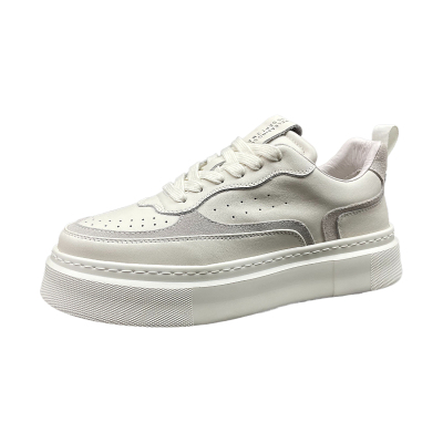 休闲板鞋厚底轻便头层牛皮缝线