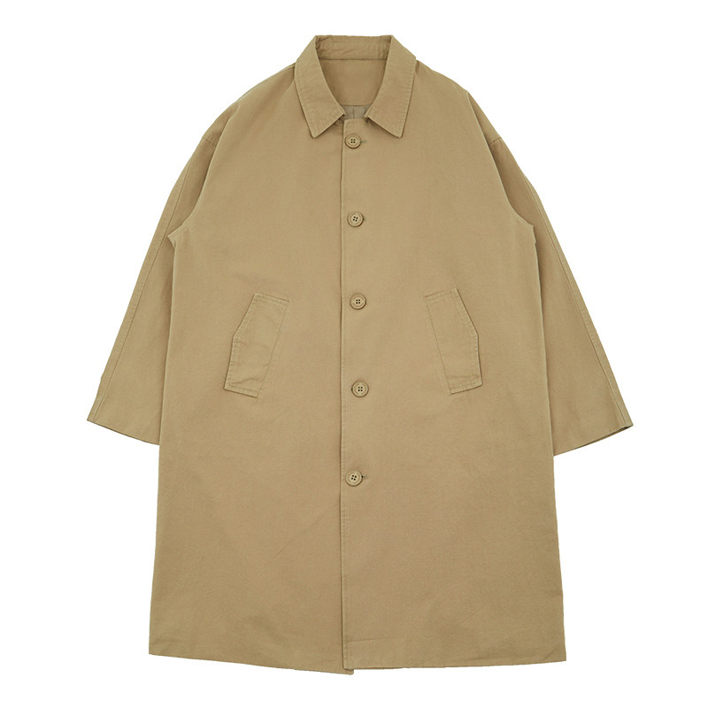 日系中长款风衣棉服冬季复古加厚大衣外套休闲宽松工装翻领棉衣潮