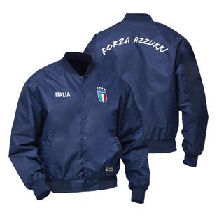 【官方正版】意大利国家队|新款深蓝梭织字母男女宽松空军夹克