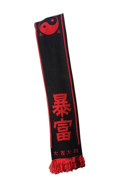 文字国潮围巾针织流苏嘻哈街头
