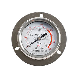 YN60ZT轴向带边耐震压力表0-1.6/2.5/40Mpa水压油压气压液压