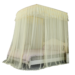 睡安厂家直销三门宫廷方顶不锈钢钓鱼杆伸缩打墙蚊帐家用150m180