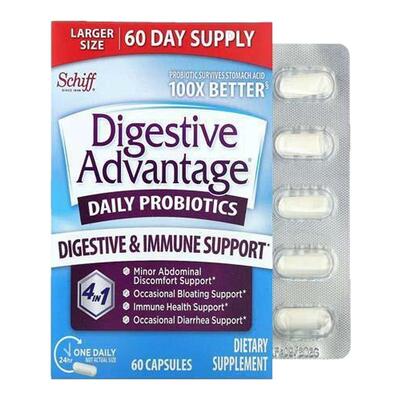 Schiff每日益生菌500亿菌落舒缓腹部不适平衡菌群改善敏感肠胃消