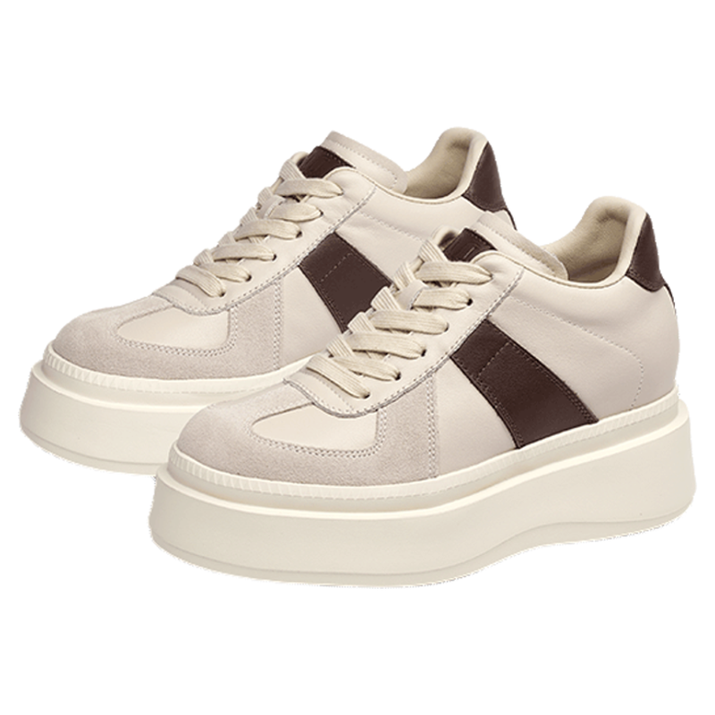 陈乔恩同款周末效应蹀愫25春新厚底增高7.5长腿运动松糕德训鞋女