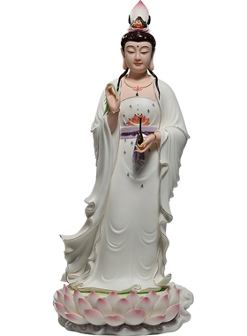 晟美19寸22寸立莲观音佛像摆件