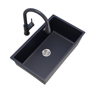 意大利意狄讴石英石水槽大单槽厨房洗菜盆台下盆水池洗碗槽黑7170