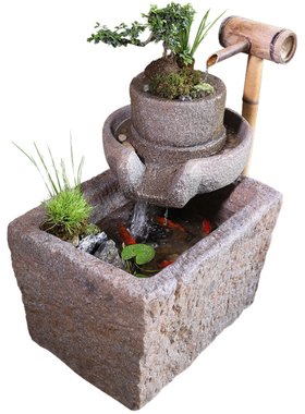 中式风水景观民宿水池造景养鱼缸
