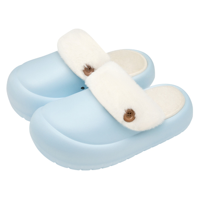 可拆洗厚底棉拖鞋女秋冬外穿防水