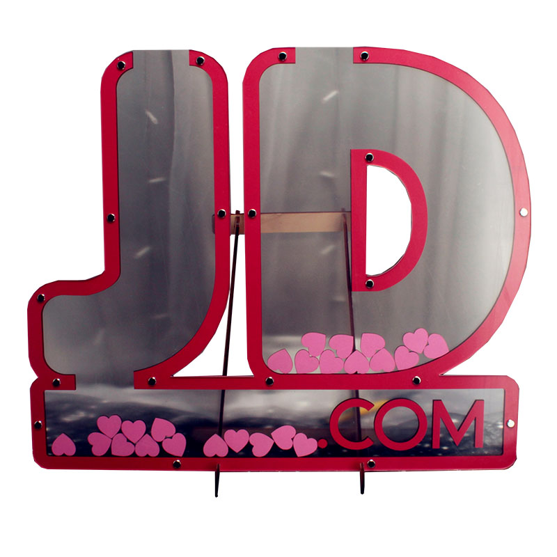透明亞克力英文造型定制年會(huì)大寫JD木片簽名相框網(wǎng)紅拍照區(qū)簽到墻