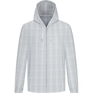 【意大利进口面料】东博利尼春季连帽夹克男士泡泡纱格子休闲外套