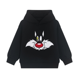 马拉丁童装卫衣26春新年款小童乐一通联名卡通贴布绣连帽卫衣