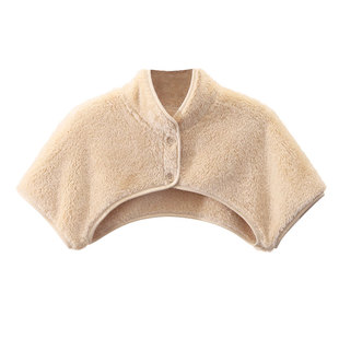 珊瑚绒保暖护肩颈椎坎肩睡觉专用女护胸口半身立领短外套男