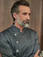 Серый топ + фартук