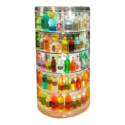 迷你食玩展示架小酒瓶摆件透明乐高小瓶子收纳盒透明大容量装饰品