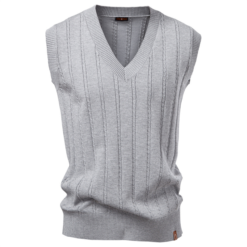2026秋冬欧美男士V领毛衫背心休闲针织坎肩马甲Men knitted vest
