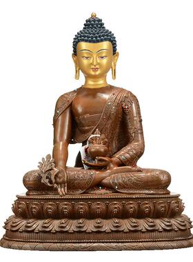 闯隆精工15寸红铜雕像装饰摆件