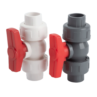 顶建pvc双活接球阀25阀门32 40水管配件75管件20开关阀门63双由令