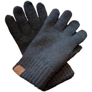 出口好品质纯色羊毛混纺针织触屏保暖手套男女加绒毛线秋冬季厚款