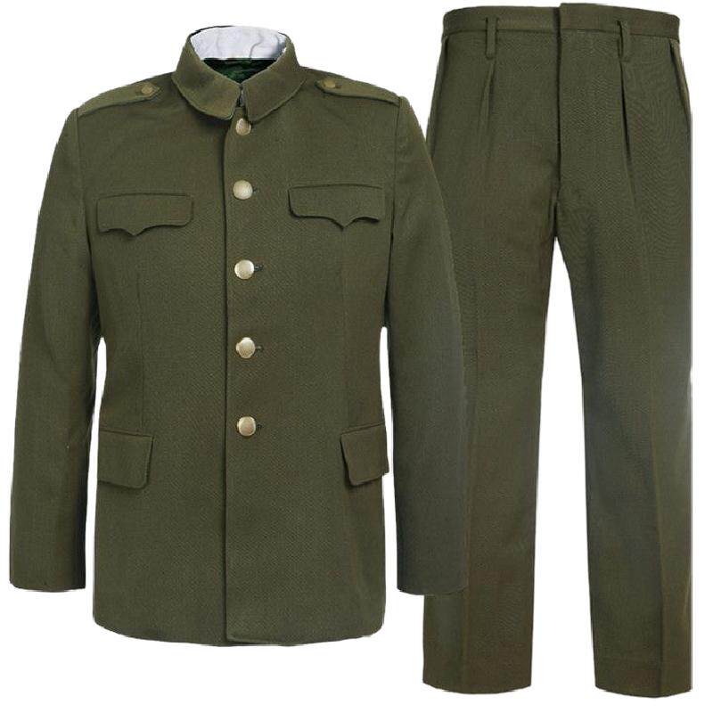 老货正品87马裤呢冬常服全毛料中山装收藏军黄绿87老式冬服套装