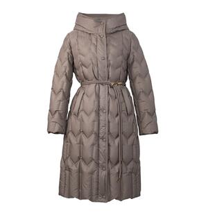 HONRN/红人长款修身收腰显瘦连帽鸭绒羽绒服外套女冬季HI59YR108