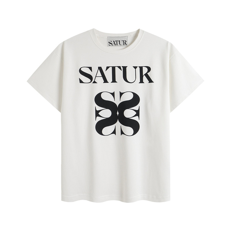 韩国satur字母印花圆领短袖T恤女