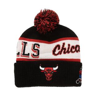 Mitchell&Ness毛线帽公牛队潮流复古百搭LOGO保暖护耳针织帽MN