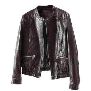 欧洲站高端小羊皮真皮皮衣女短款2026春秋新款小个子皮夹克外套