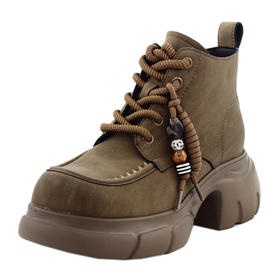 真皮厚底马丁靴女2025年冬季新款