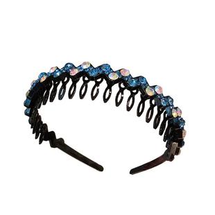 韩国时尚水钻发箍洗脸压发发卡带齿轮防滑头箍简约发饰夹子头饰