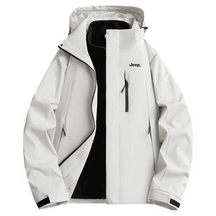 Jeep吉普官方冲锋夹克男款2025新款三合一户外防风登山衣服外套女