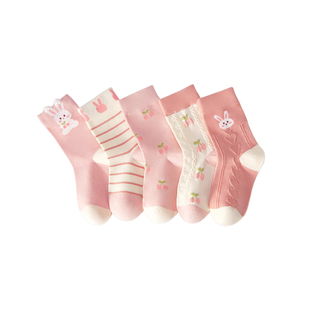 儿童袜子女童春夏季女宝宝中筒无骨棉感袜女孩夏薄款棉感a类童袜