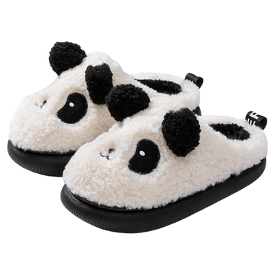 2025秋冬熊猫系列儿童防滑棉拖鞋
